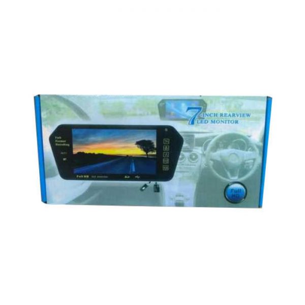 LED Screen In Car 7" Inch Rearview Mirror Media Player FM Transmitter Bluetooth Hands Free Kit Reverse Parking MP5 - Image 2