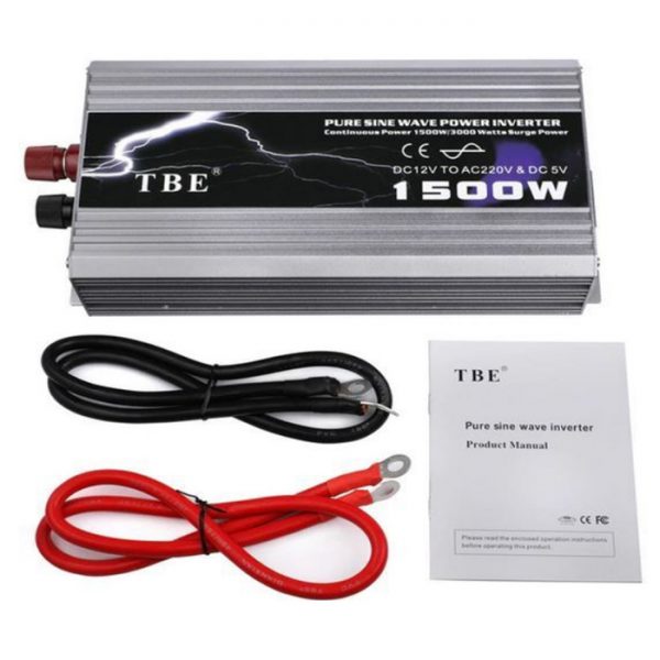 Inverter TBE 1500W καθαρού Ημιτόνου 12V to AC 220V   T12P1500