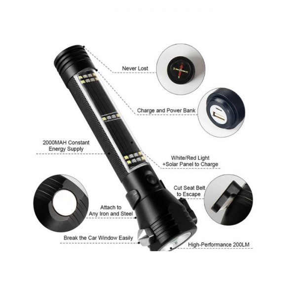 Φακός Solar Powered LED Car FlashlightSolar Powered LED Car Flashlight - Image 2