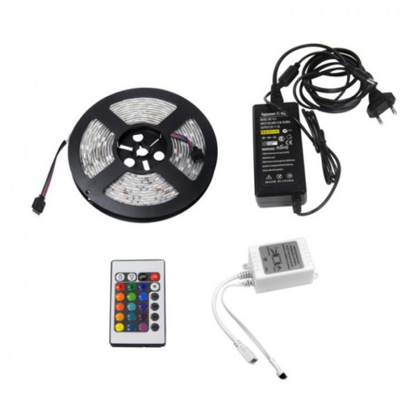 Αδιάβροχη Ταινία LED SMD5050 12V RGB 5m Σετ με Τηλεχειριστήριο Spot Light