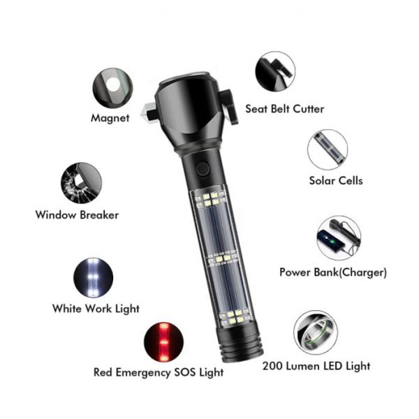 Φακός Solar Powered LED Car FlashlightSolar Powered LED Car Flashlight - Image 4