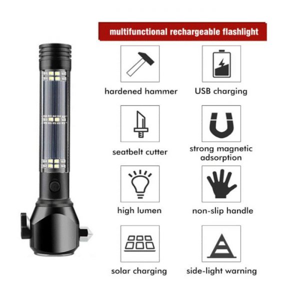 Φακός Solar Powered LED Car FlashlightSolar Powered LED Car Flashlight - Image 5