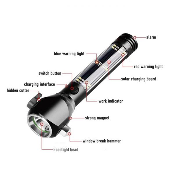 Φακός Solar Powered LED Car FlashlightSolar Powered LED Car Flashlight - Image 6