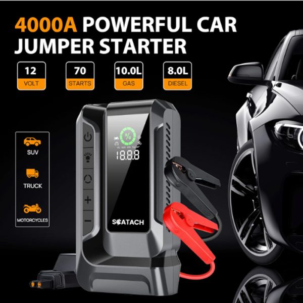 Q16 4000A Car Jump Starter with Air Compressor - Image 3