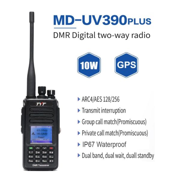 TYT MD-UV390 PLUS 10W GPS DMR VHF/UHF Dual Band  Waterproof IP67 with AES256 Encryption - Image 5