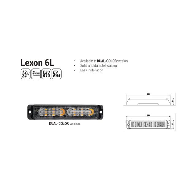 Grill lights LED LEXON 2 x 6, DUAL-COLOR, 12/24V - Image 4